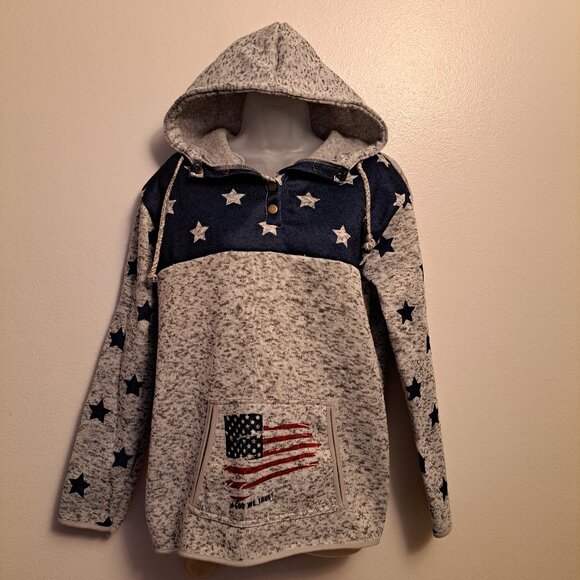 Tops - In God We Trust Patriotic American flag &Stars pullover Hooded Sweatshirt